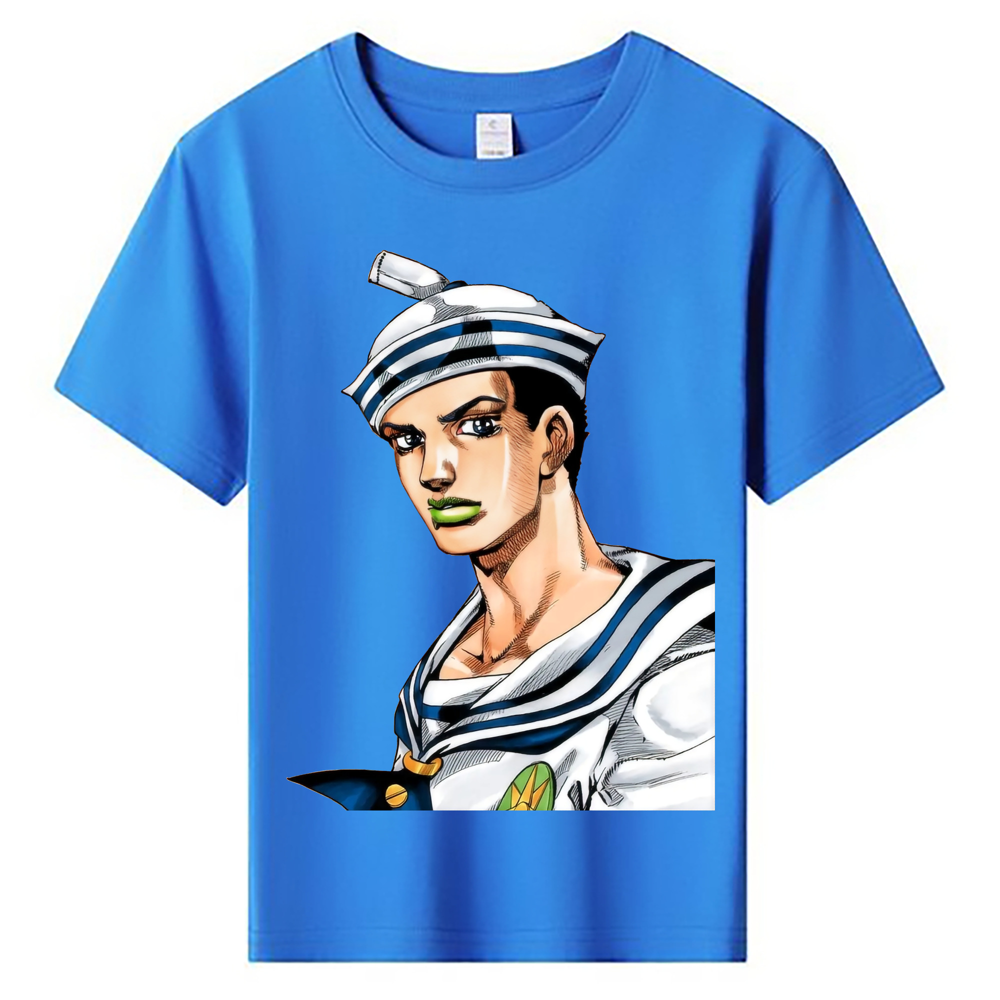 （画像用） ジョジョの奇妙な冒険 東方定助 JoJo's Bizarre Adventure Higashikata Josuke 綿100％キッズTシャツ（フロントプリント）
